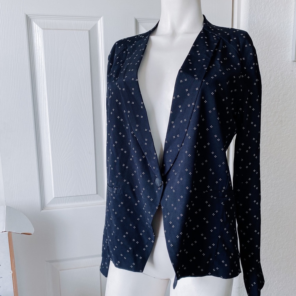 Flynn Skye Navy Blue Dot Blazer Jacket - Picture 2 of 11